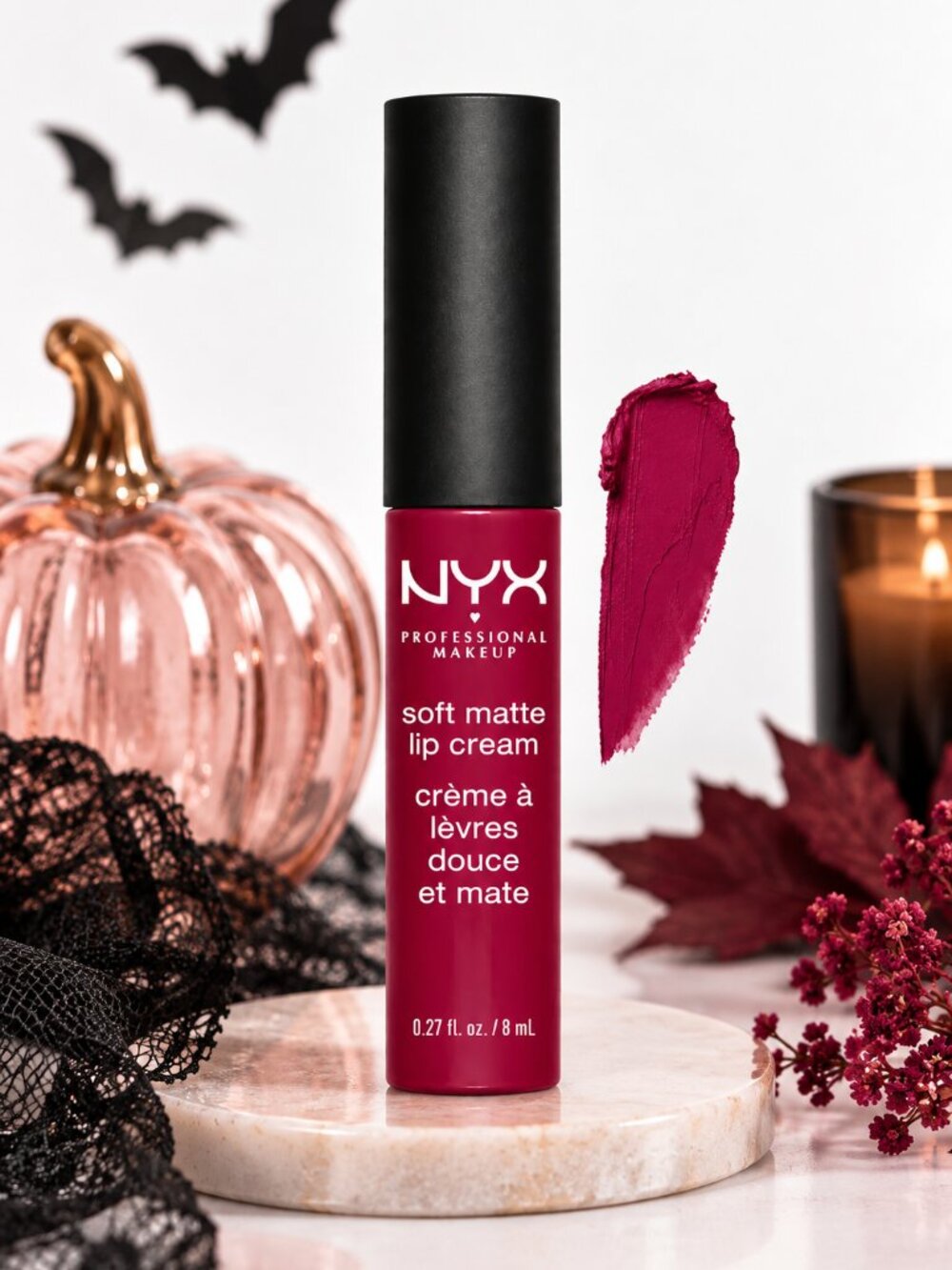 $4 Add On NYX Soft Matte Lip Cream Madrid (CRANBERRY RED) Blurring Lip Cream